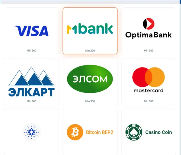 MostBet сайтында жеткиликтүү төлөм системалары