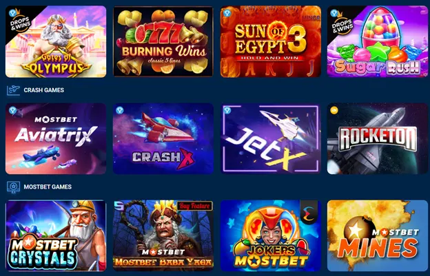 MostBet онлайн казиносунда оюндар