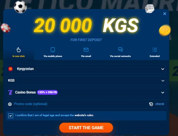 MostBetте каттоо ыкмасын тандоо